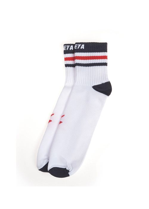 Low Cut Retro White Blue Red Socks, Nylon, Unisex